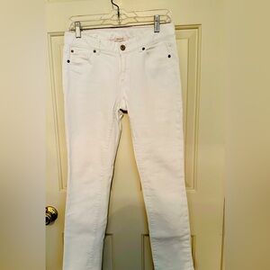 Lilly Pulitzer white stretch denim, slim jean, size 4.